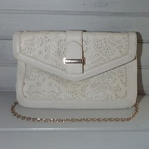 ALDO White cut floral purse floral print inside